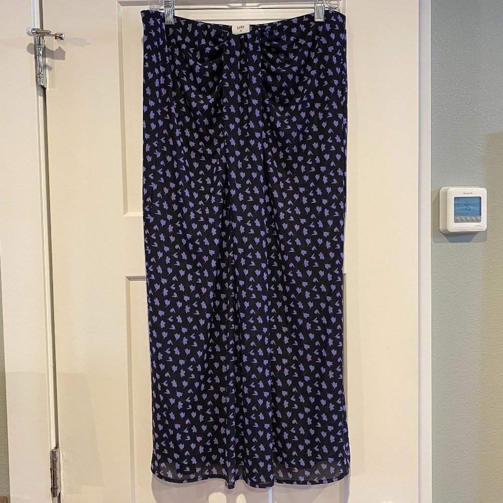 Purple and Black Floral Cabi Skirt